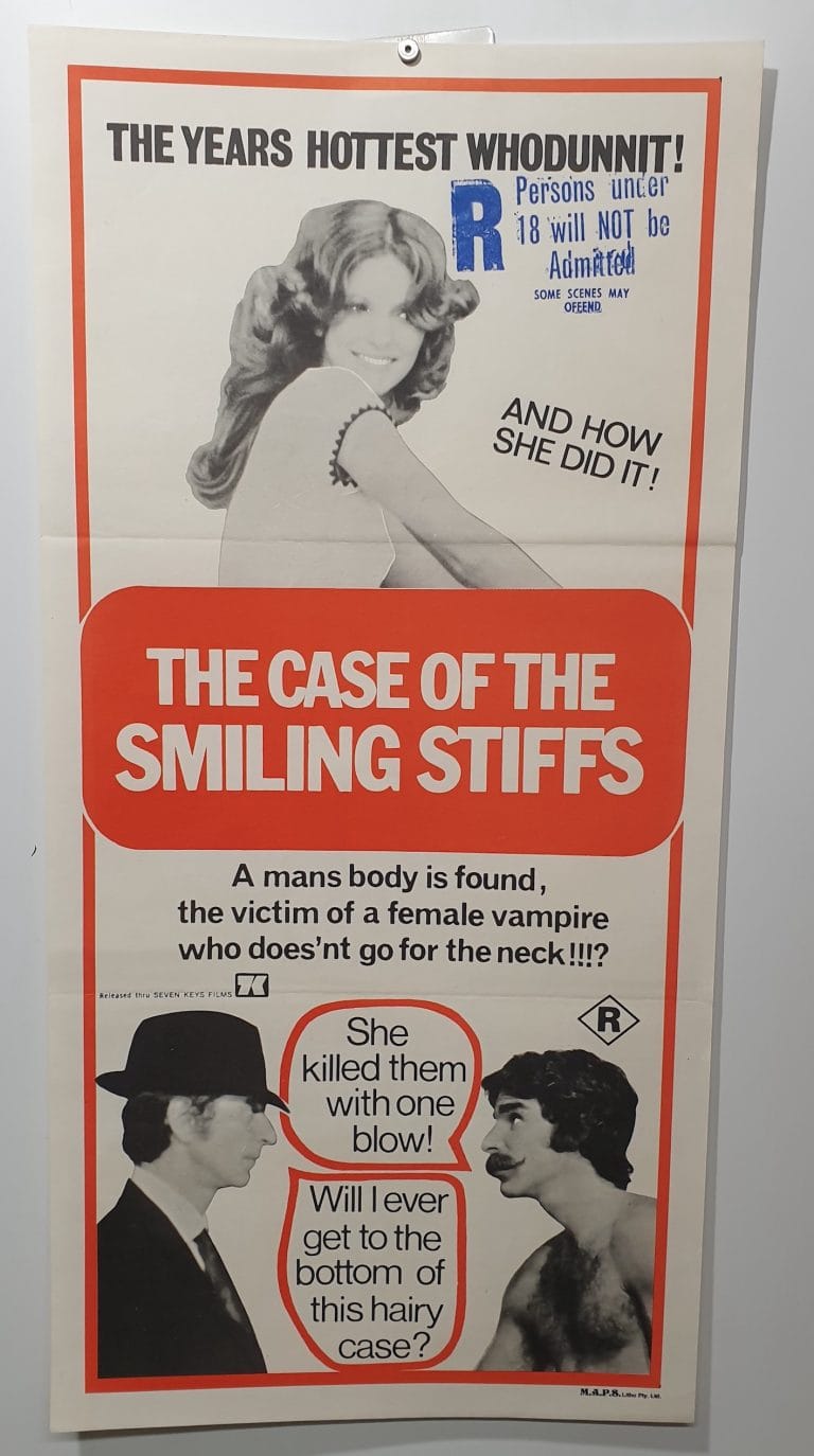 ORIGINAL DAYBILL MOVIE POSTER THE CASE OF SMILING STIFFS ADULT X Marks The Shop