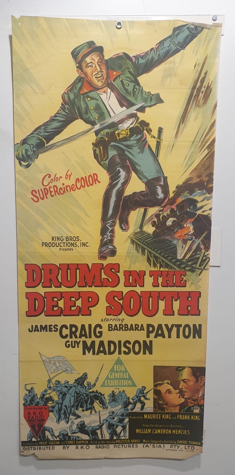 ORIGINAL DAYBILL MOVIE POSTER DRUMS IN THE DEEP SOUTH CRAIG PAYTON
