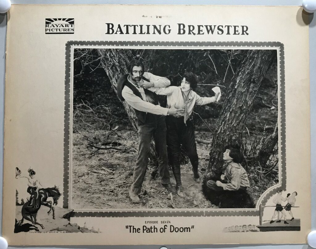 ORIGINAL SERIAL LOBBY CARD - BATTLING BREWSTER (b) - 1924 - Episode 7