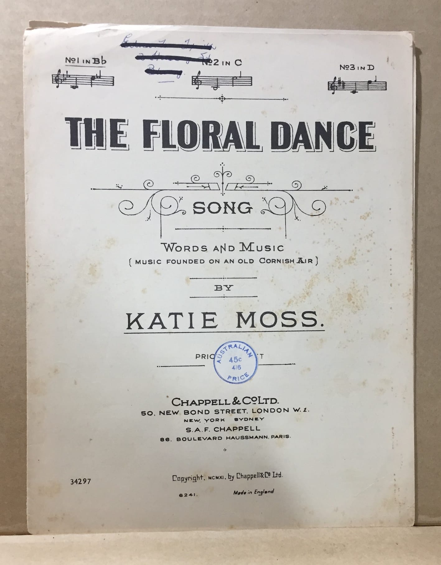 MUSIC SHEET FLORAL DANCE KATIE MOSS X Marks The Shop