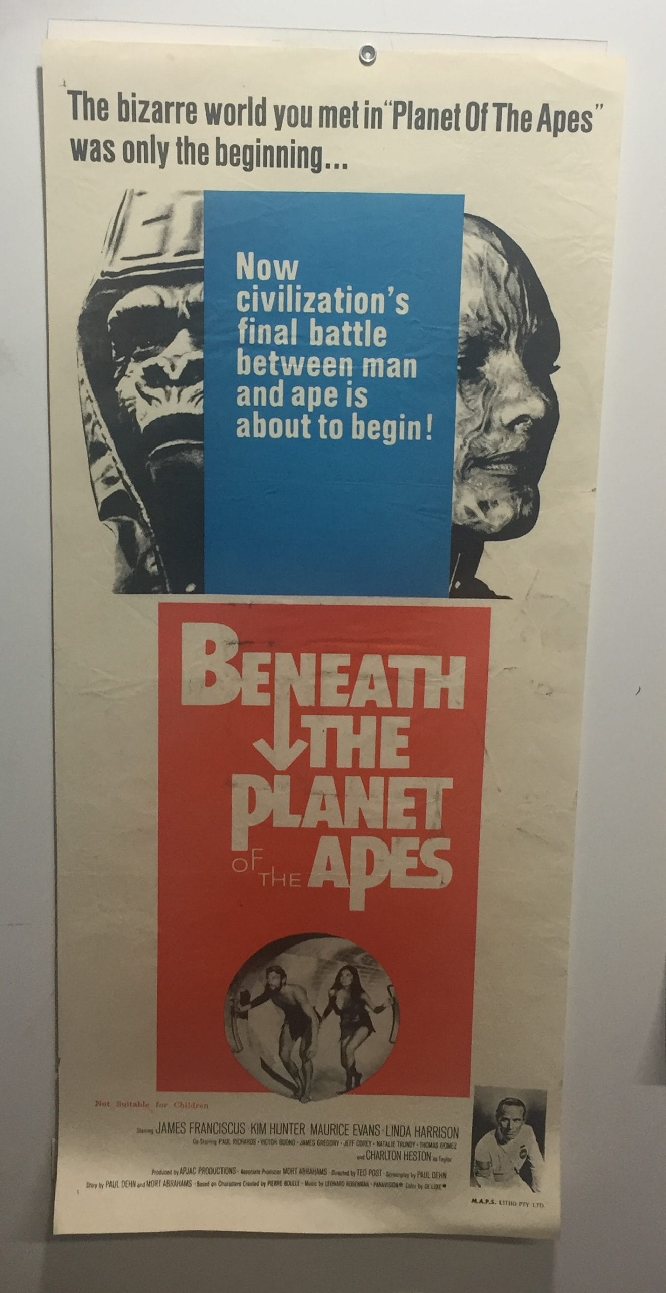 ORIGINAL DAY BILL MOVIE POSTER - BENEATH THE PLANET OF THE APES - X ...