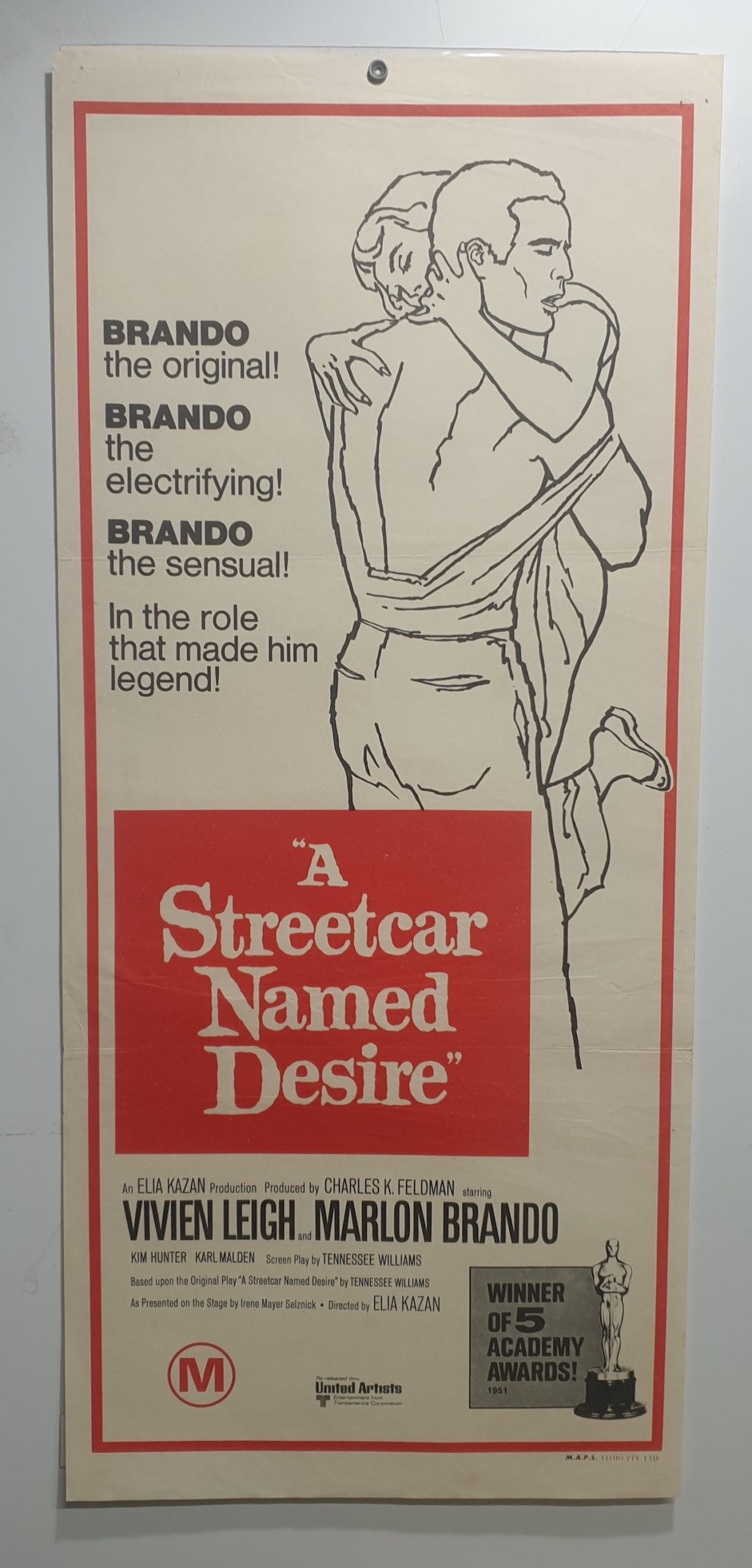 ORIGINAL DAYBILL MOVIE POSTER – STREETCAR NAMED DESIRE LEIGH BRANDO ...