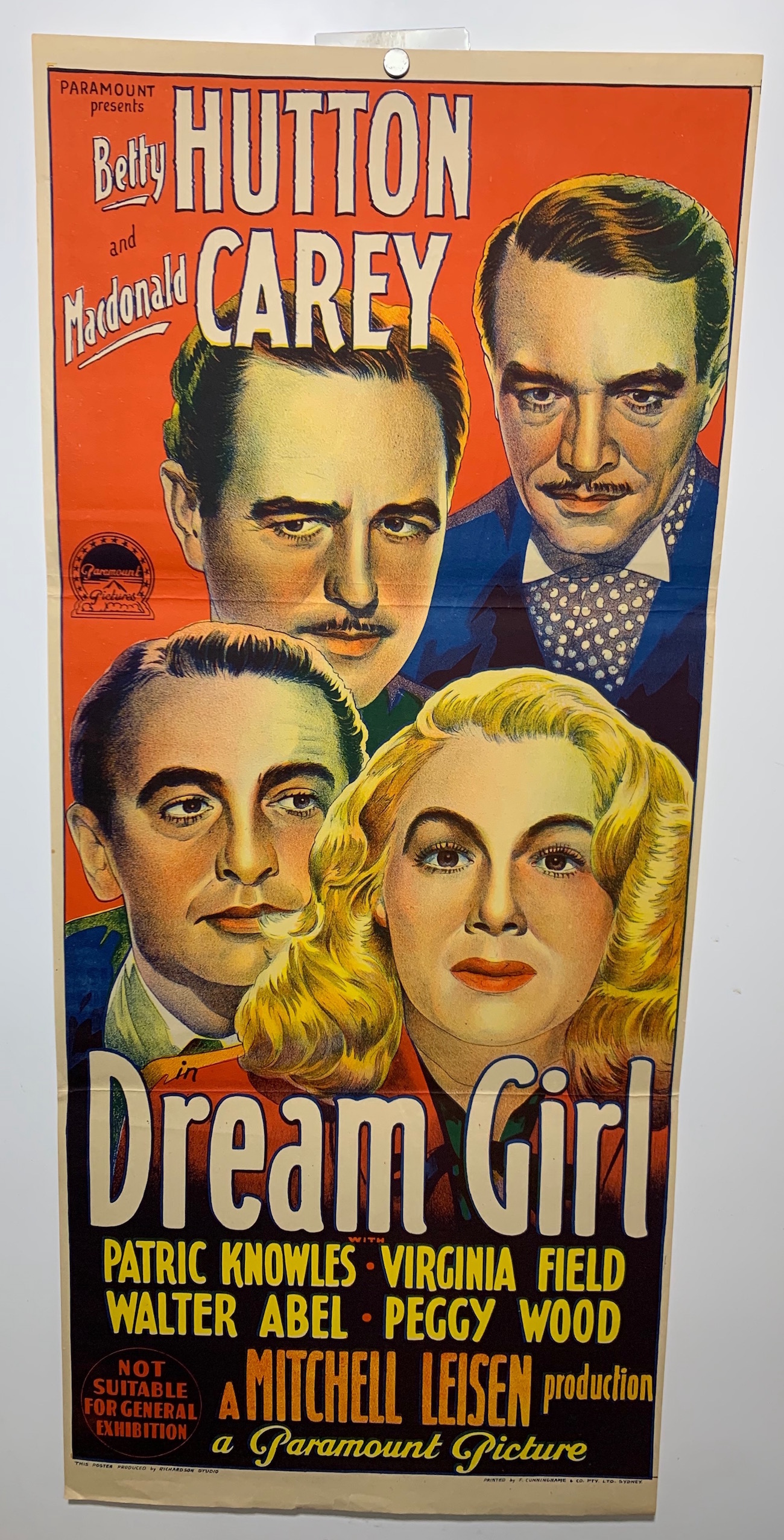 ORIGINAL DAYBILL MOVIE POSTER - DREAM GIRL - Richardson Studio - X Marks  The Shop