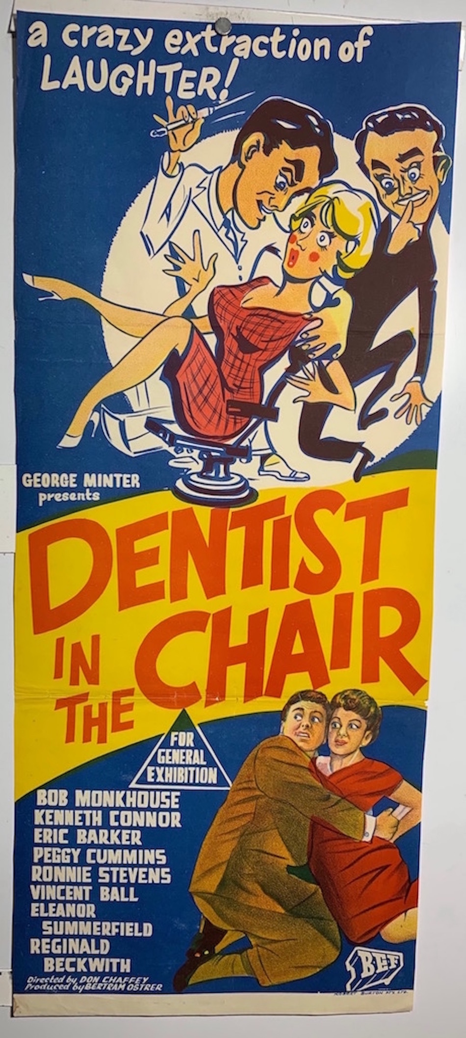 ORIGINAL DAYBILL MOVIE POSTER DENTIST IN THE CHAIR X Marks The Shop