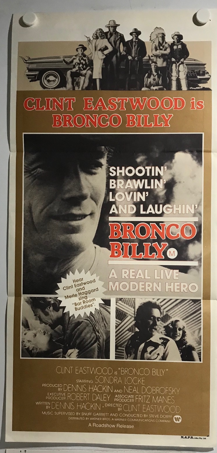 ORIGINAL DAYBILL MOVIE POSTER - BRONCO BILLY - Clint Eastwood - X Marks ...