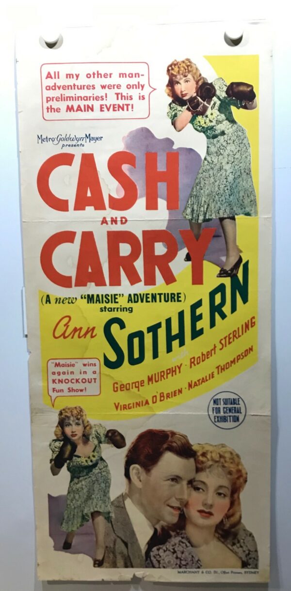 ORIGINAL DAYBILL MOVIE POSTER CASH AND CARRY Ann Southern,