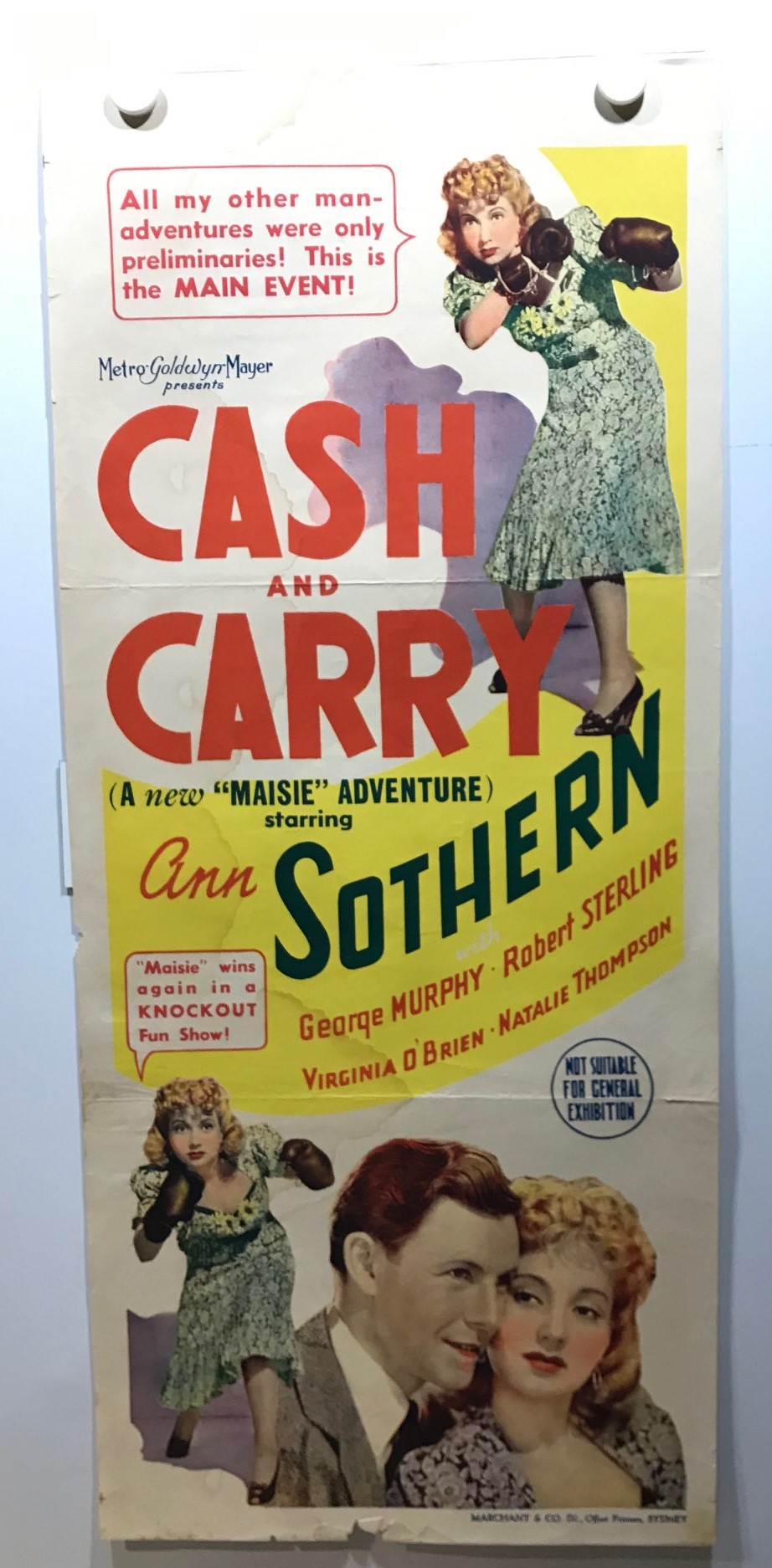 ORIGINAL DAYBILL MOVIE POSTER CASH AND CARRY Ann Southern,