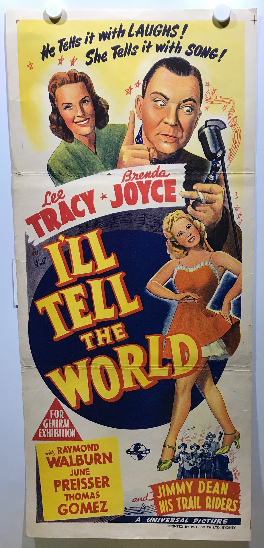 ORIGINAL DAYBILL MOVIE POSTER - I'LL TELL THE WORLD - Lee Tracy, Brenda ...