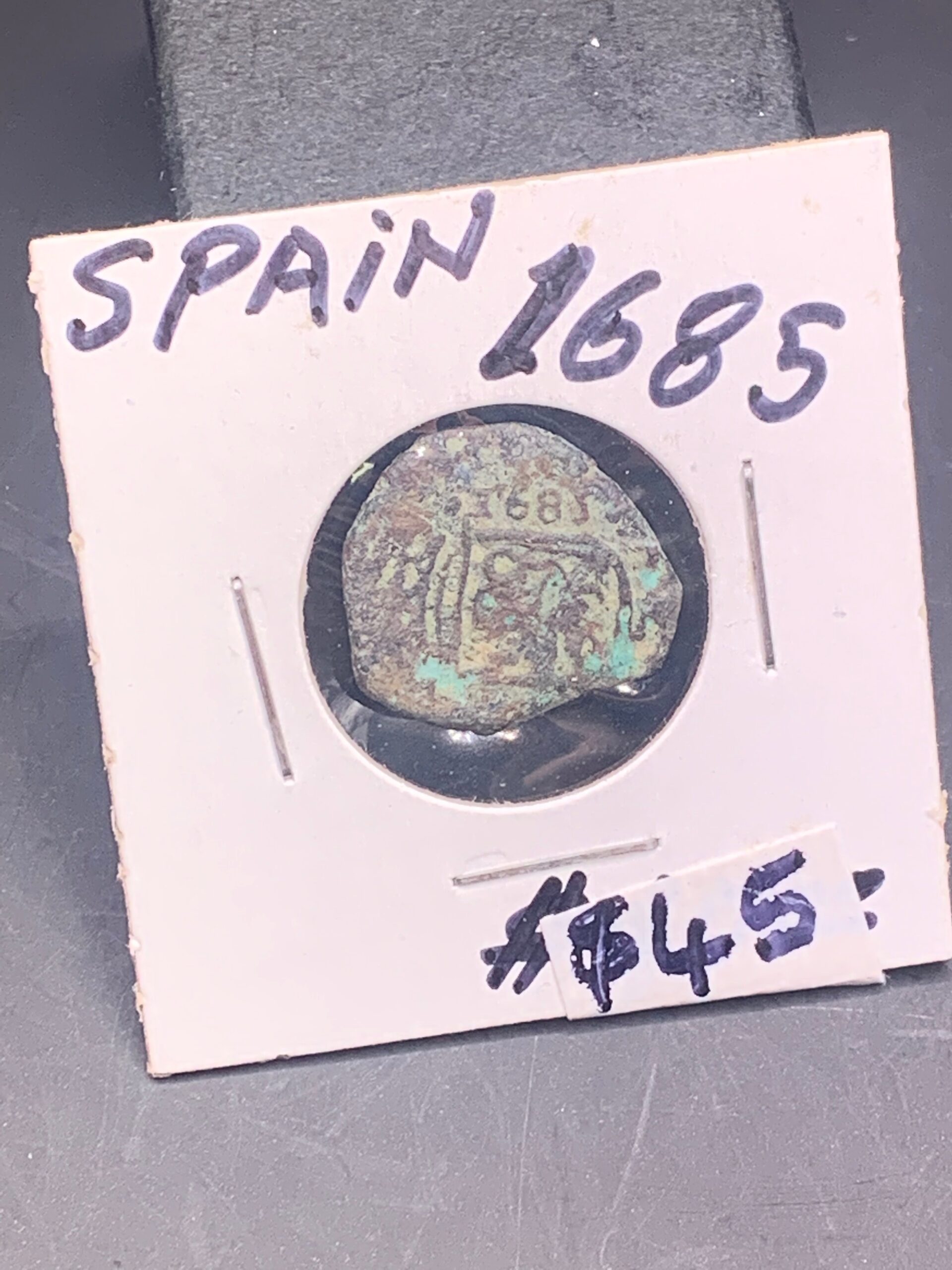 1685 COLONIAL SPANISH COIN | UNKNOWN COINAGE WITH VISIBLE DATE AND ...