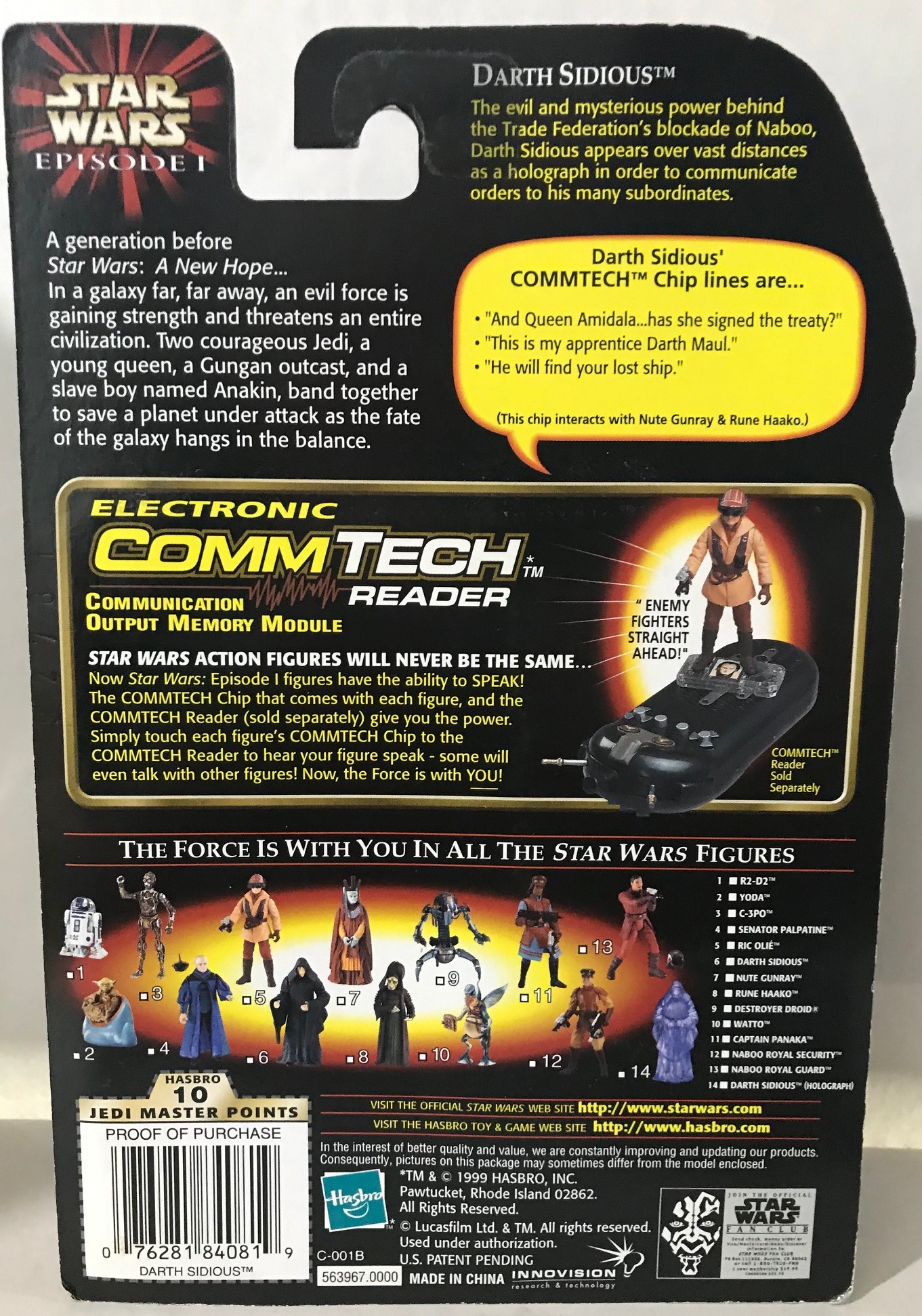 STAR WARS - HASBRO - EPISODE 1 - DARTH SIDIOUS - HOLOGRAPH - with ...