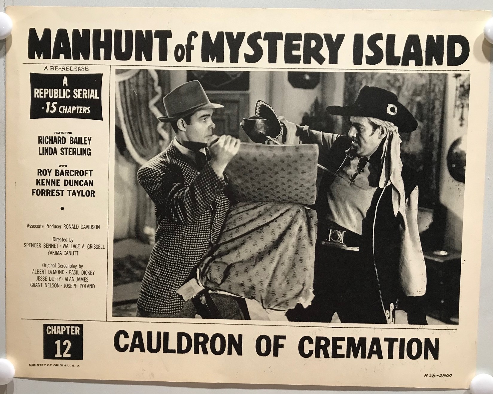 Original Serial Lobby Card Manhunt Of Mystery Island B R1956