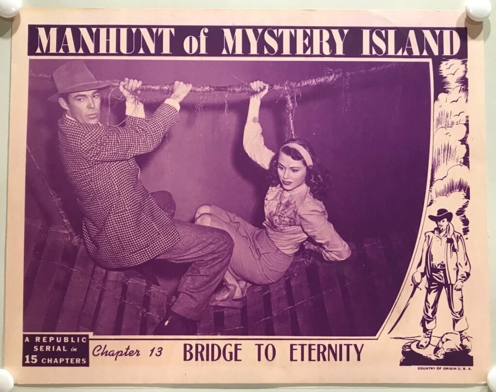 Original Serial Lobby Card Manhunt Of Mystery Island B 1945 Ch